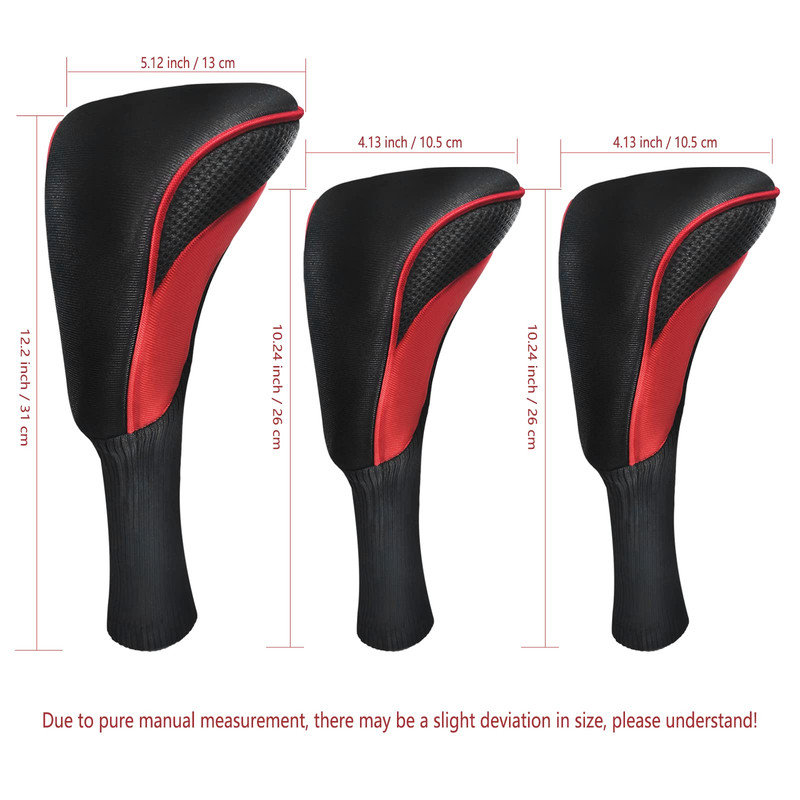 Mesh Golf Club Head Covers Set, Sports Protective Headcovers , Red