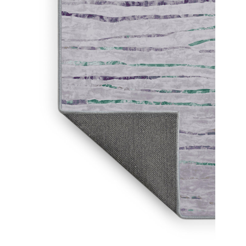 Tapis bleu soyeux et moelleux, Rond 5 pi