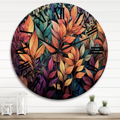 Horloge murale surdimensionnée en bois multicolore