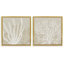 Ensemble de 2 toiles flottantes encadrées brunes en corail sur fond beige, design par Yvette St. Amant
