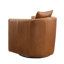 Fauteuil d'appoint pivotant en cuir fleur brun Kristo