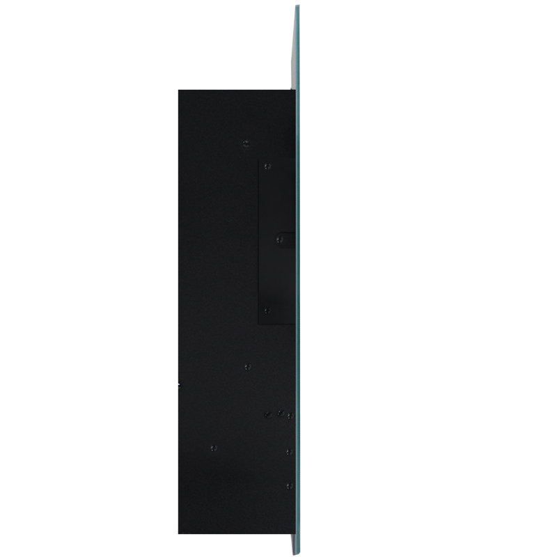 White Wall-Mount Electric Fireplace with Multi-Color Flames