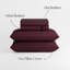 Ensemble de draps en satin Stoa Paris pour lit Queen Size (4 pièces), draps plats et draps-housses rafraîchissants 300 fils/cm², 2 taies d'oreiller, doux pour la peau et les cheveux, essentiels pour la chambre, décoration intérieure esthétique, soirée romantique - Vin-135606157-135606158