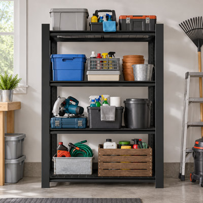 Bizoe 40" W x 20" D x 60" H 4-Tier Heavy-Duty Adjustable Metal Wire Shelving Unit