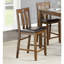 Mobilier de salle à manger à hauteur de comptoir 5 pièces - Bois transitionnel rembourré brun et similicuir-583143307
