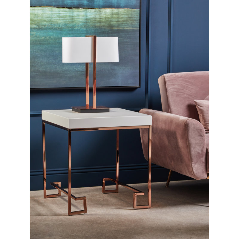 Fultz Sled End Table, Rose Gold