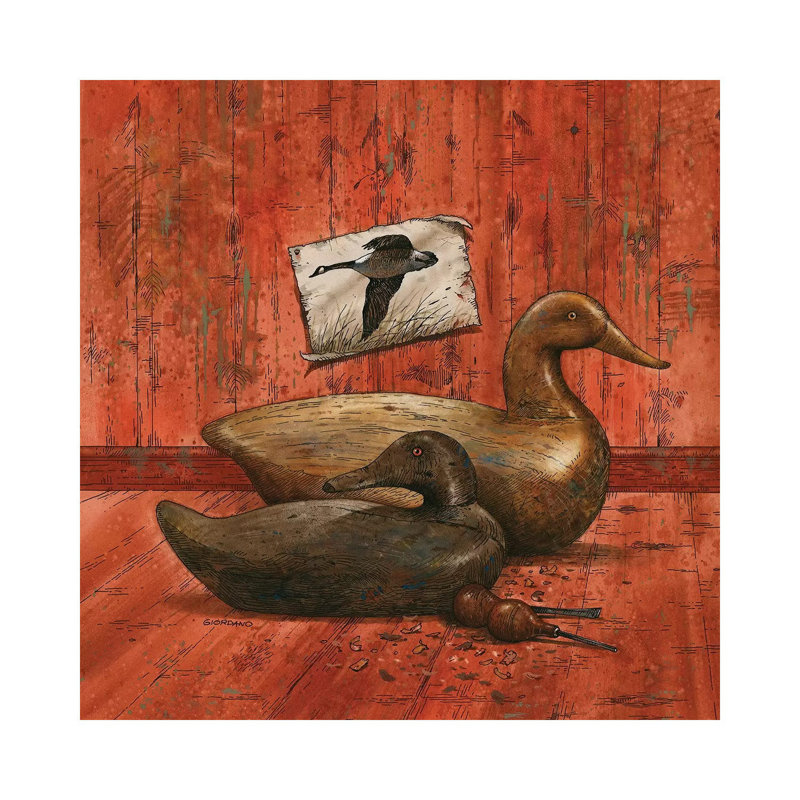 Covey Of Decoys - Wrapped Canvas Painting, 45.72 cm H x 45.72 cm W x 3.175 cm D