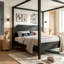 Lit plateforme à baldaquin en bois avec tête de lit-1706507011-1706507009