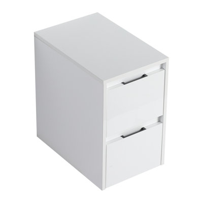 Armoire de salle de bain latérale, 2 tiroirs à fermeture en douceur, fixation à flotteur