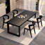 Table de salle à manger moderne et simple en bois massif noir-1768784337