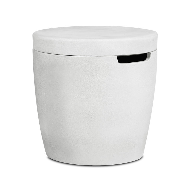 Eldora 20" Round Concrete Propane Tank Cover and Side Table by Real Flame, Chalk