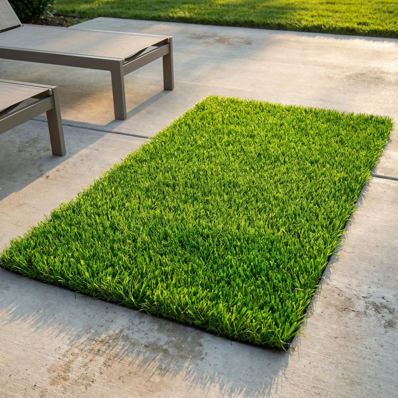 Tapis synthétique synthétique de luxe pour gazon synthétique épais de 3 pi x 5 pi (15 pi2) Scendor Deluxe