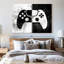 Ensemble de 2 manettes de jeu grunge sur toile-2039253119