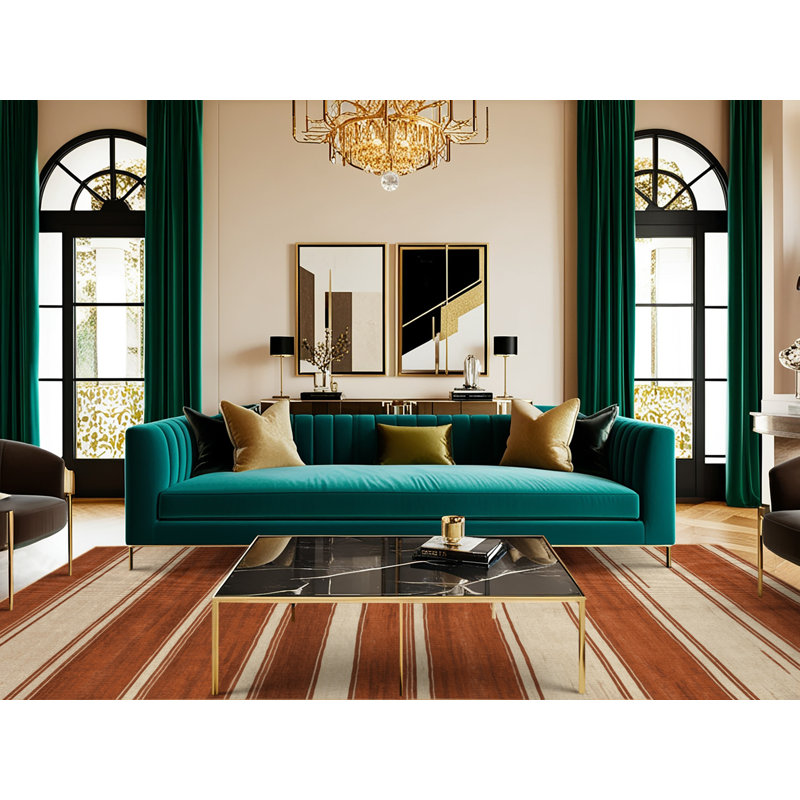  Tapis rayé lavable crème crème, Rectangulaire 8 pi x 10 pi