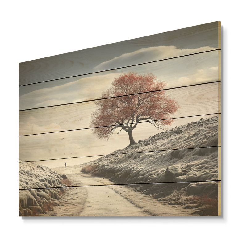 Winter Scenery Wonders Photography - Sky Wood Art On Natural Pine Wood, 30" H x 40" W