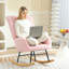 Mahalia Teddy Velvet Rocking Chair-1468673988
