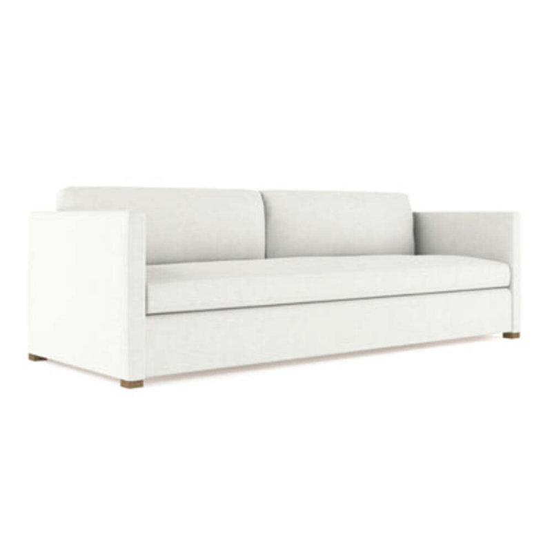 Canapé Madison, H 33 po x l 108 po x P 41 po, Velours moelleux blanc, Patiné