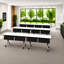 Tables de formation mobiles commerciales avec alimentation intégrée | Lot de 6 | Tables de formation gigognes pliantes de 203 cm (80 po) | Roulettes verrouillables | Mobilier pour salles de conférence et salles de classe | Blanc 12 places