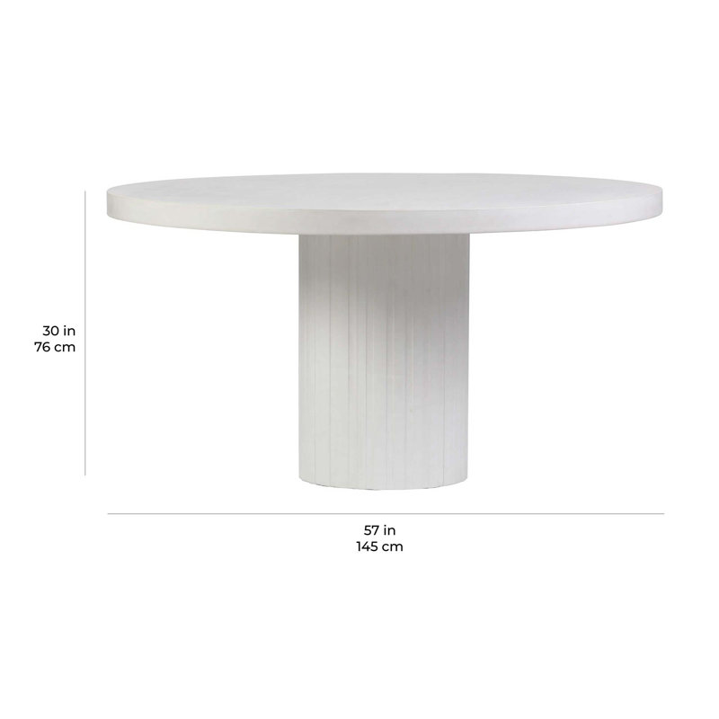Perpetual Outdoor Round Dining Table, Slate Gray