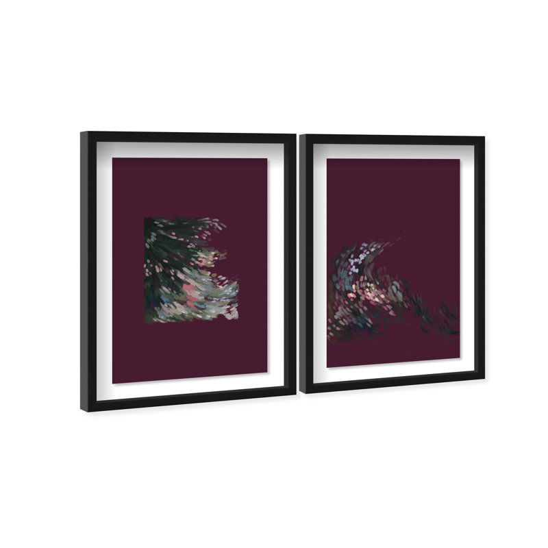 Delicate Spring Set Shadowbox Abstract Print by Oliver Gal, Black Frame, 10 x 15, 17.5"H x 25.5"W, Black Shadowbox