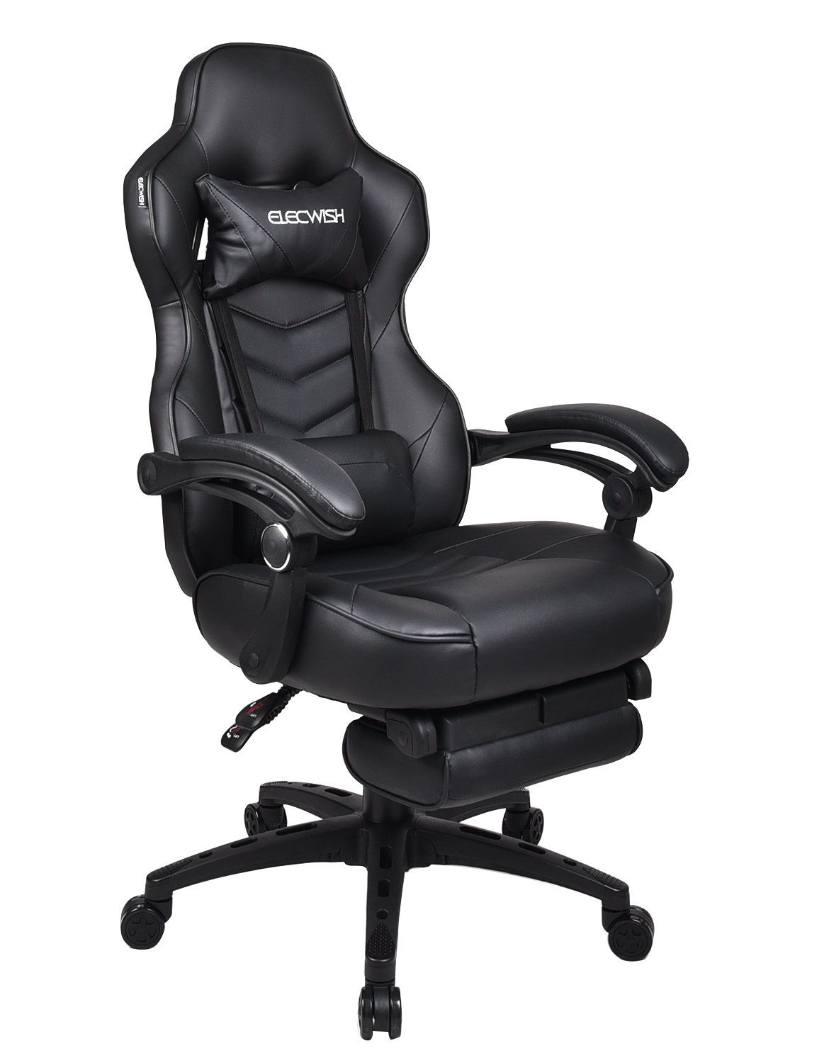 RAYS Reclining Ergonomic Faux Leather Swiveling PC & Racing Game Chair ...