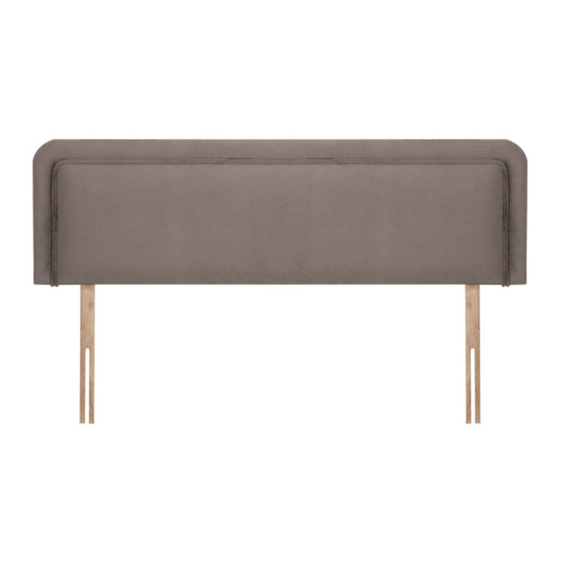 Wile Upholstered Headboard, Mole, Velvet, Double (4'6)