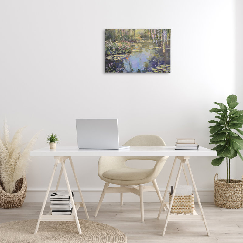  Morning on Lily Pond Canvas Wall Art by LSR Design Studio, H 16 po x l 24 po