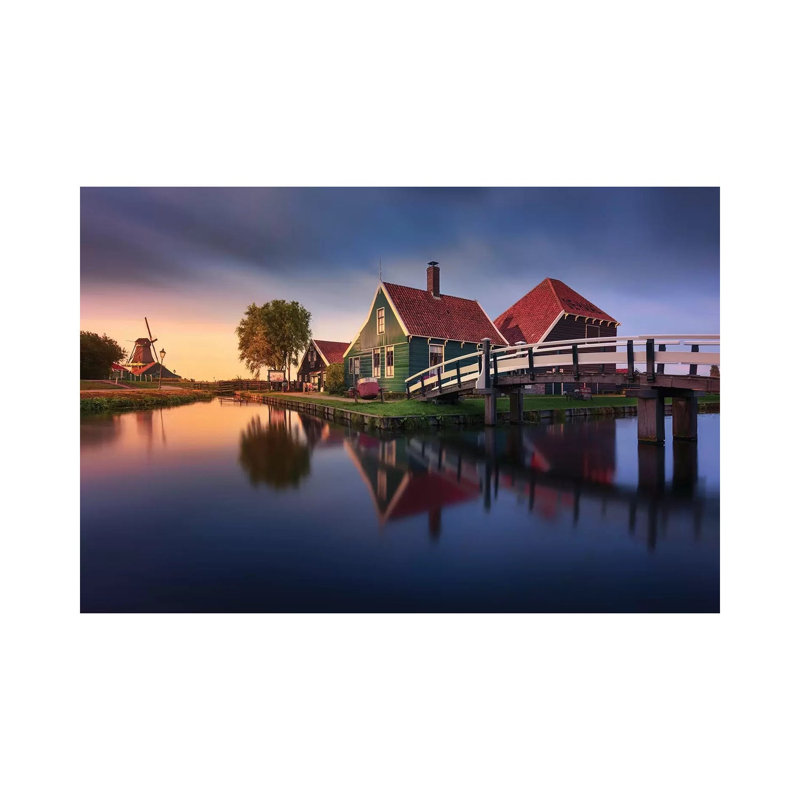 Zaanse Schans Green House by Jesús M. García - Wrapped Canvas Print, 66.04cm H x 101.6cm W x 1.905cm D