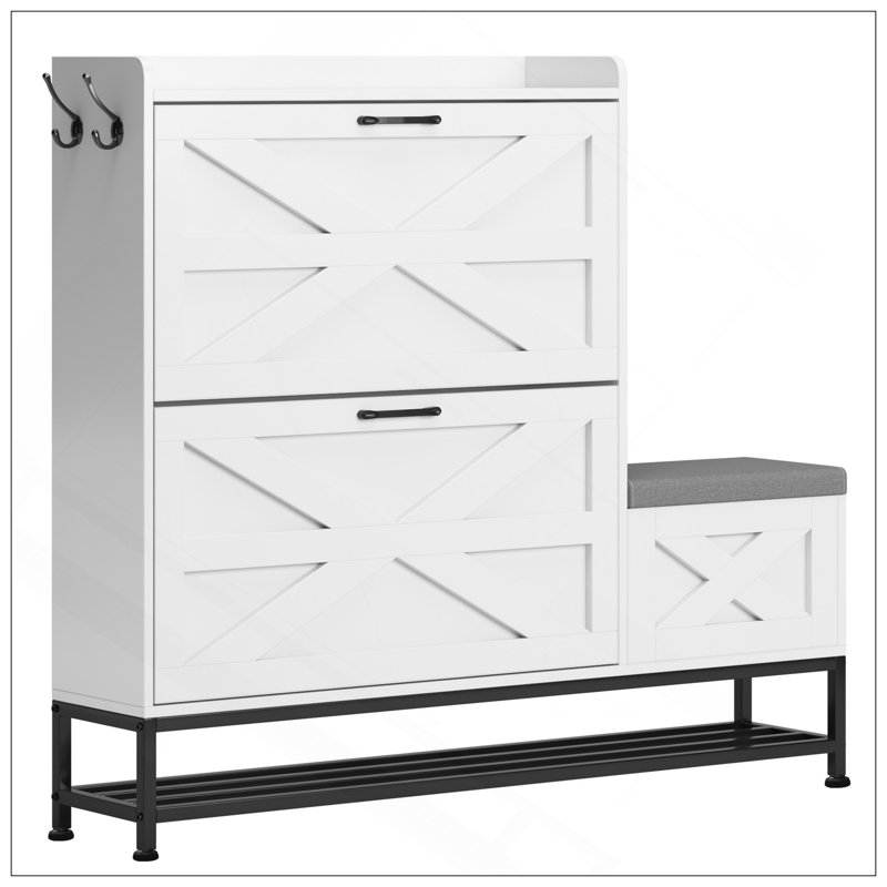 Armoire à chaussures, armoire à chaussures d'entrée de maison, armoire de rangement pour balcon d'entrée, étagère à chaussures de grande capacité, blanc