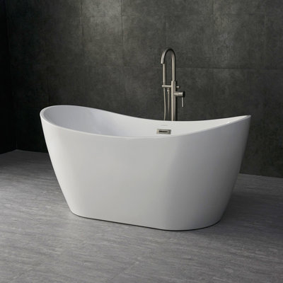 59'' x 29'' Freestanding Soaking Acrylic Bathtub