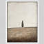 Art mural encadré arbre minimal dans un champ, impression de paysage moderne aux tons neutres pour un décor minimaliste ou scandinave-112375287-112375291