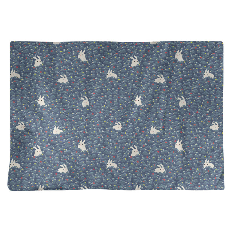 Napperon en coton 18 po Bunny Rabbit, Bleu marine