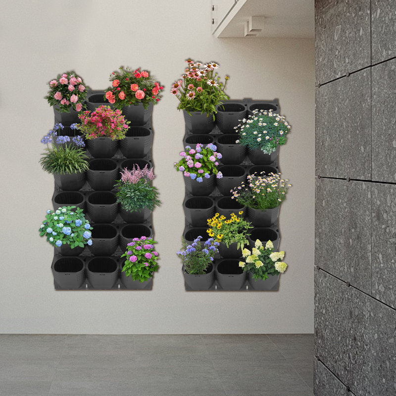 Pot de fleurs mural avec 36 pots, Noir