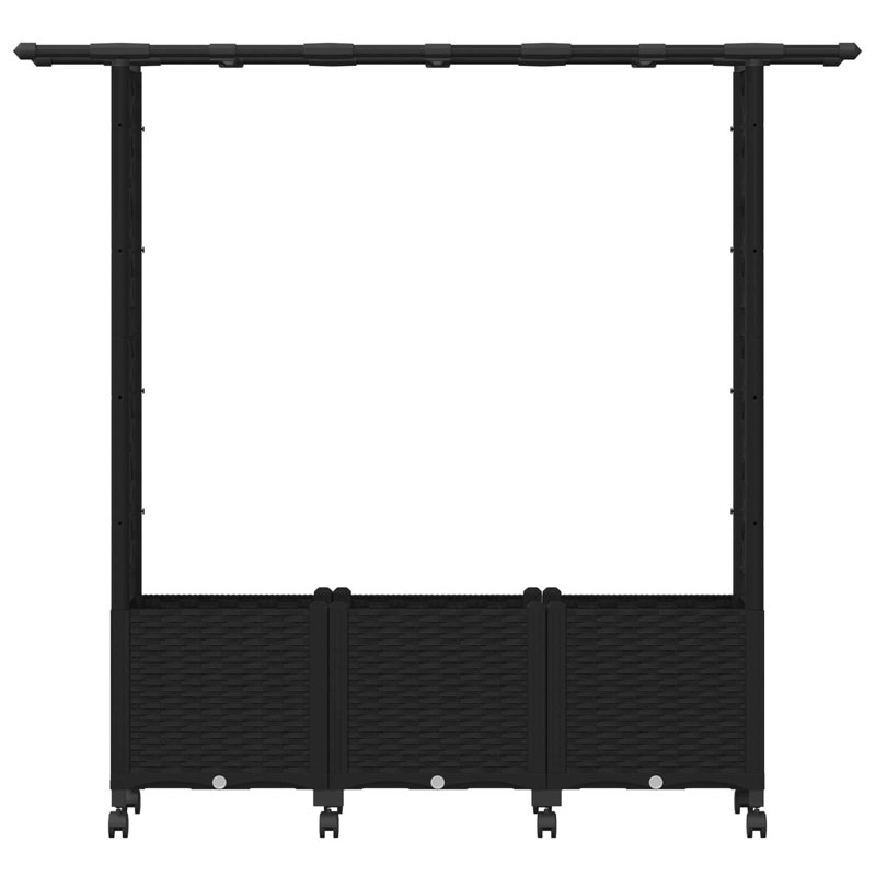 Raised Garden Bed, 142cm H x 162.5cm W x 40cm D, Black