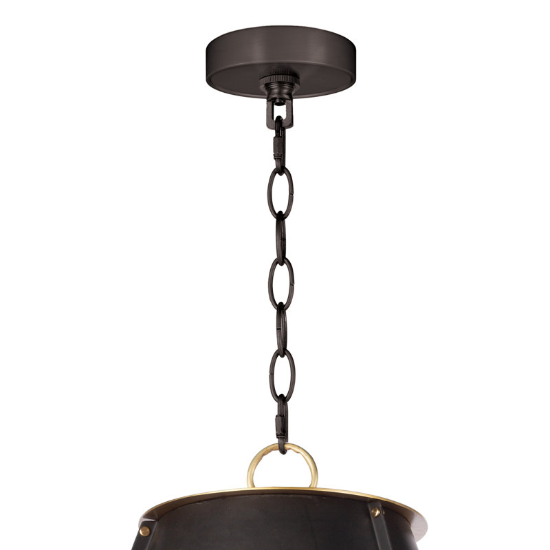French Maid Chandelier Large, Blackened Brass, Black