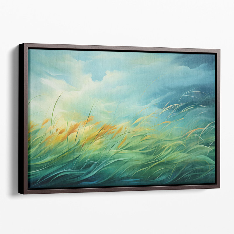 «Dreamy Green Oasis», art mural sur toile, Toile tendue, H 32 po x l 48 po x P 1,25 po