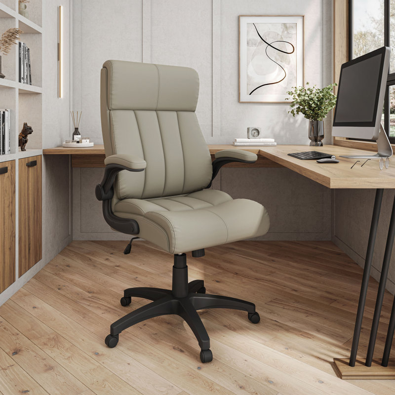 Fauteuil de direction à dossier moyen avec accoudoirs rabattables Baillie, Taupe