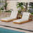 Lounge Chaise Set, Acacia Solid Wood With Lounge Cushion (Cream+Triple Folds) - Matching Dark Grey Version Available-390119244