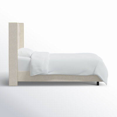 Breckin Cotton Upholstered Wingback Bed
