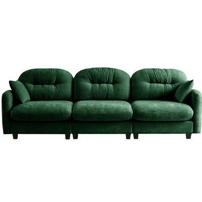 Three - Modular Couch In Chenille, Ergonomic Curved Design, Cushions And Flexible Combination For Living Spaces Seater With Soft Chenille Fabric, Design Bedroom Or Room
