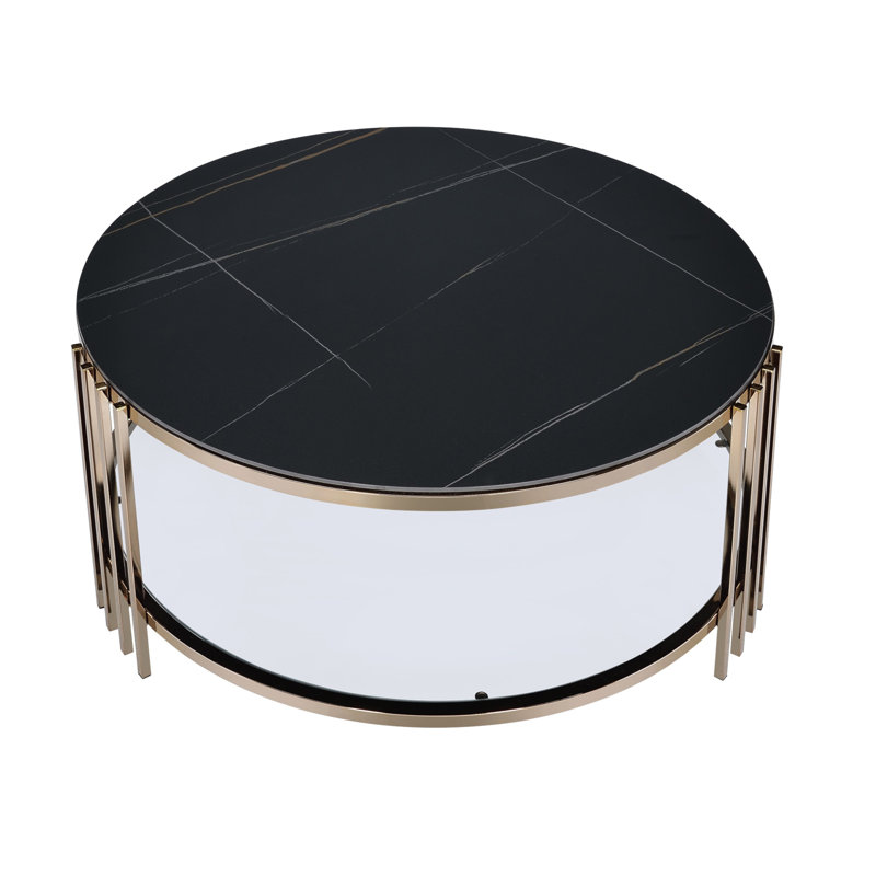 Abisha Sintered Stone Top Round Coffee Table