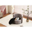Chaise rembourrée grise avec base pivotante et compartiment de rangement, rangement en tissu bien conçu,-820024148