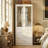 Abbate 2-Door 3-Drawer Wood and Glass Armoire