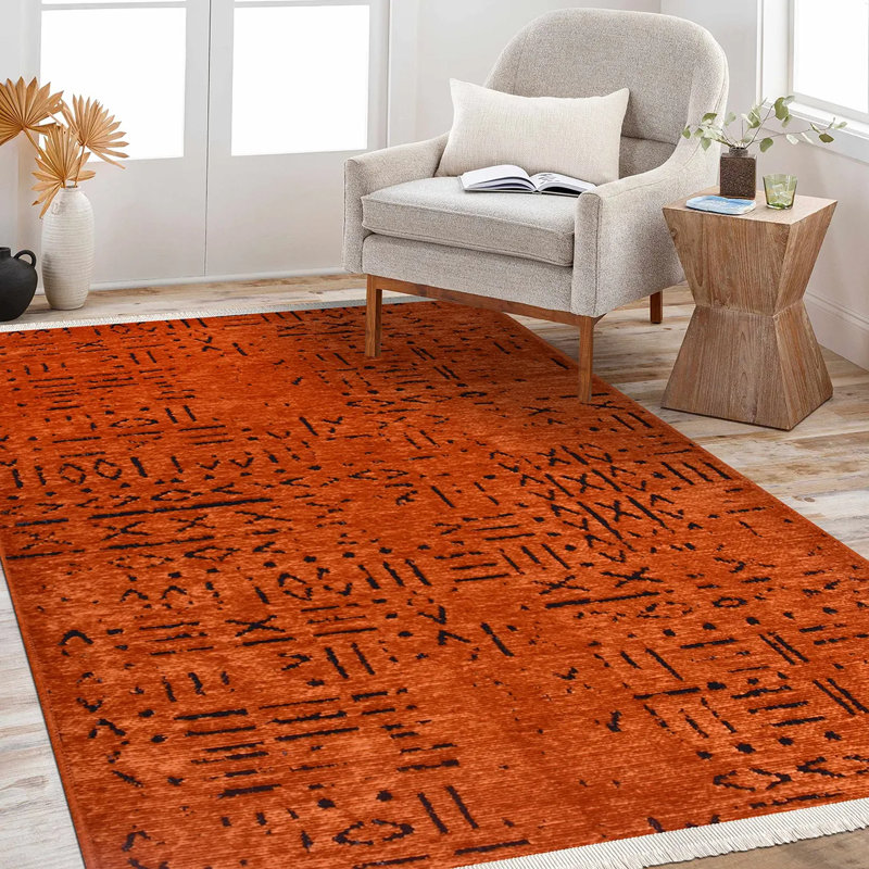 Tapis en polyester noir Noran facile à nettoyer, 6,5 pi x 9,5 pi