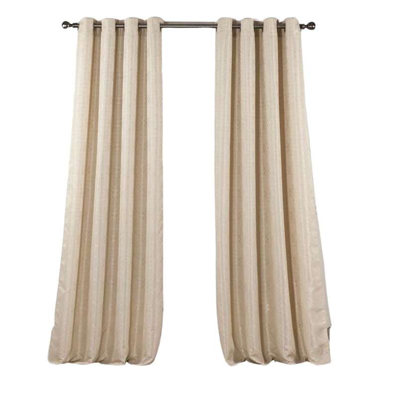 84" Linework Textured Window Curtain Panel, Taupe