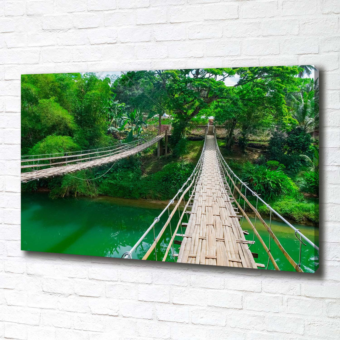 Brücke über den Fluss - Kunstdrucke auf Leinwand - Wrapped Canvas