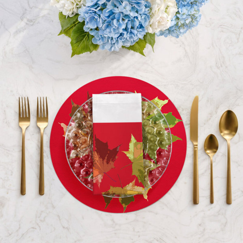 Serviettes de table en satin de coton, Rouge