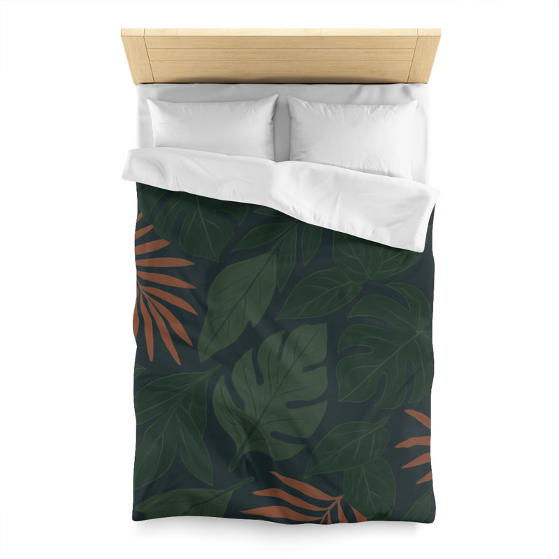 Microfiber Duvet Cover Boho Style, Design 62, White, Twin Duvet Cover