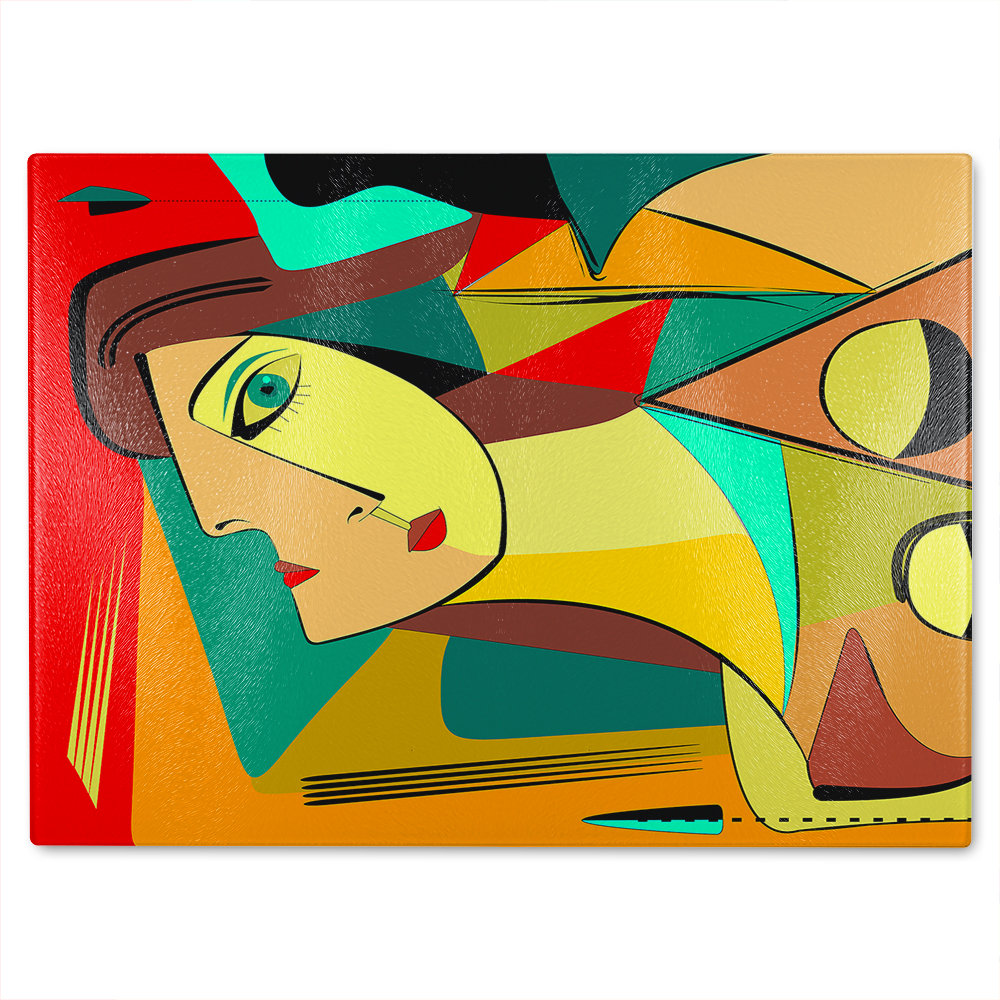 Abstract portrait Designer Glass Chopping Board