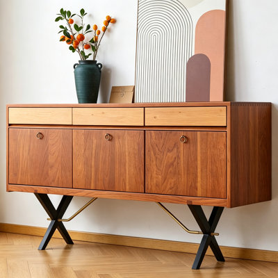 Adjustable Layer Brass Handle Buffet Table